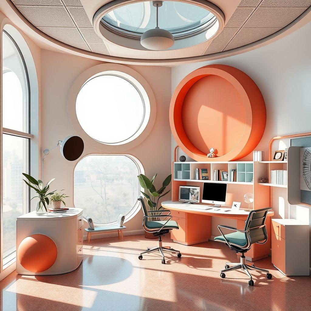 Retro Futuristic Study Room design example 2