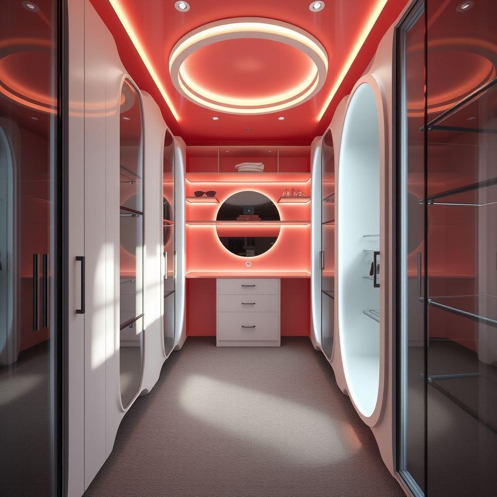 Retro Futuristic Walk-in Closet design example 4