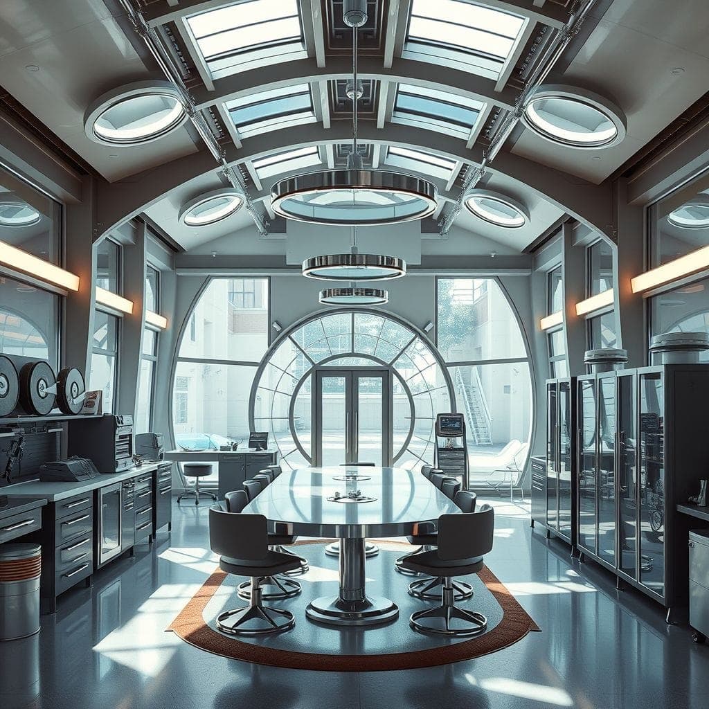 Retro Futuristic Workshop design example 3