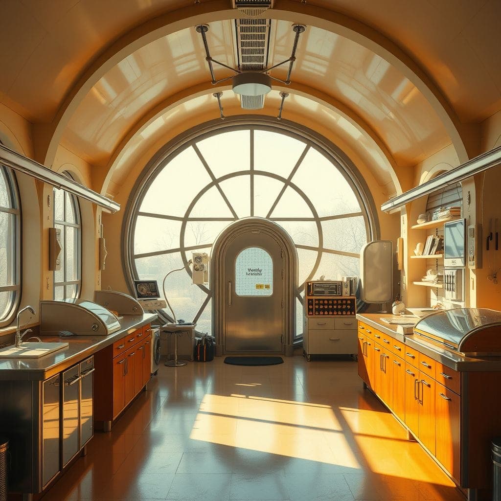 Retro Futuristic Workshop design example 4