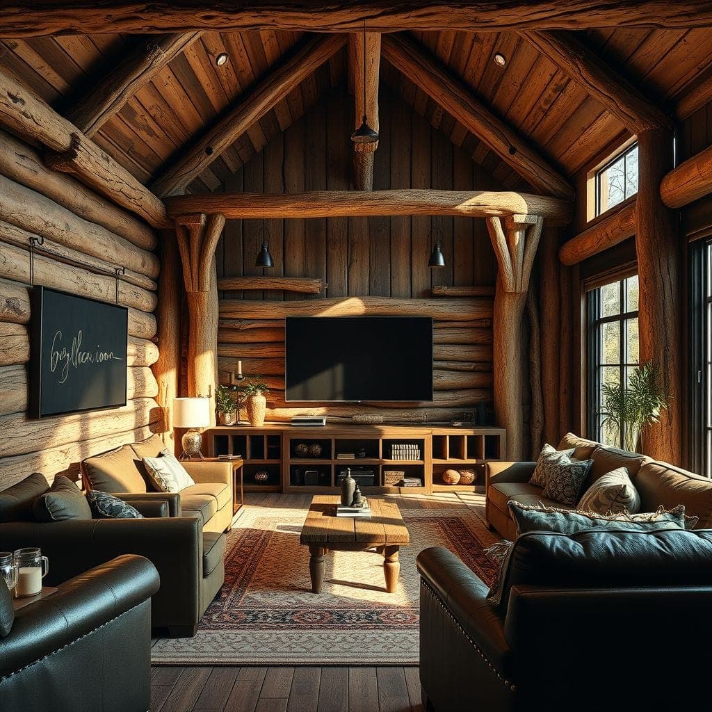 Rustic Entertainment Room design example 1