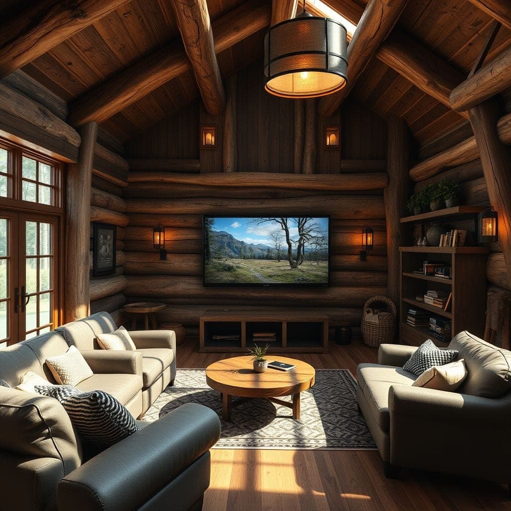 Rustic Entertainment Room design example 3
