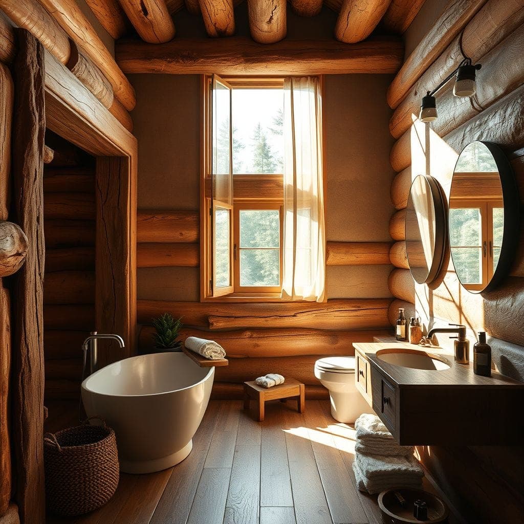 Rustic Hotel Bathroom design example 1