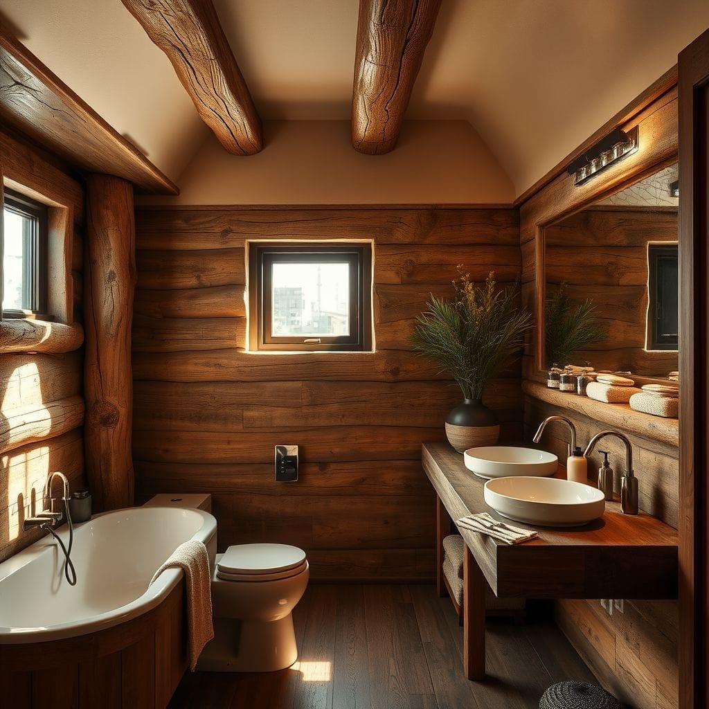 Rustic Hotel Bathroom design example 4