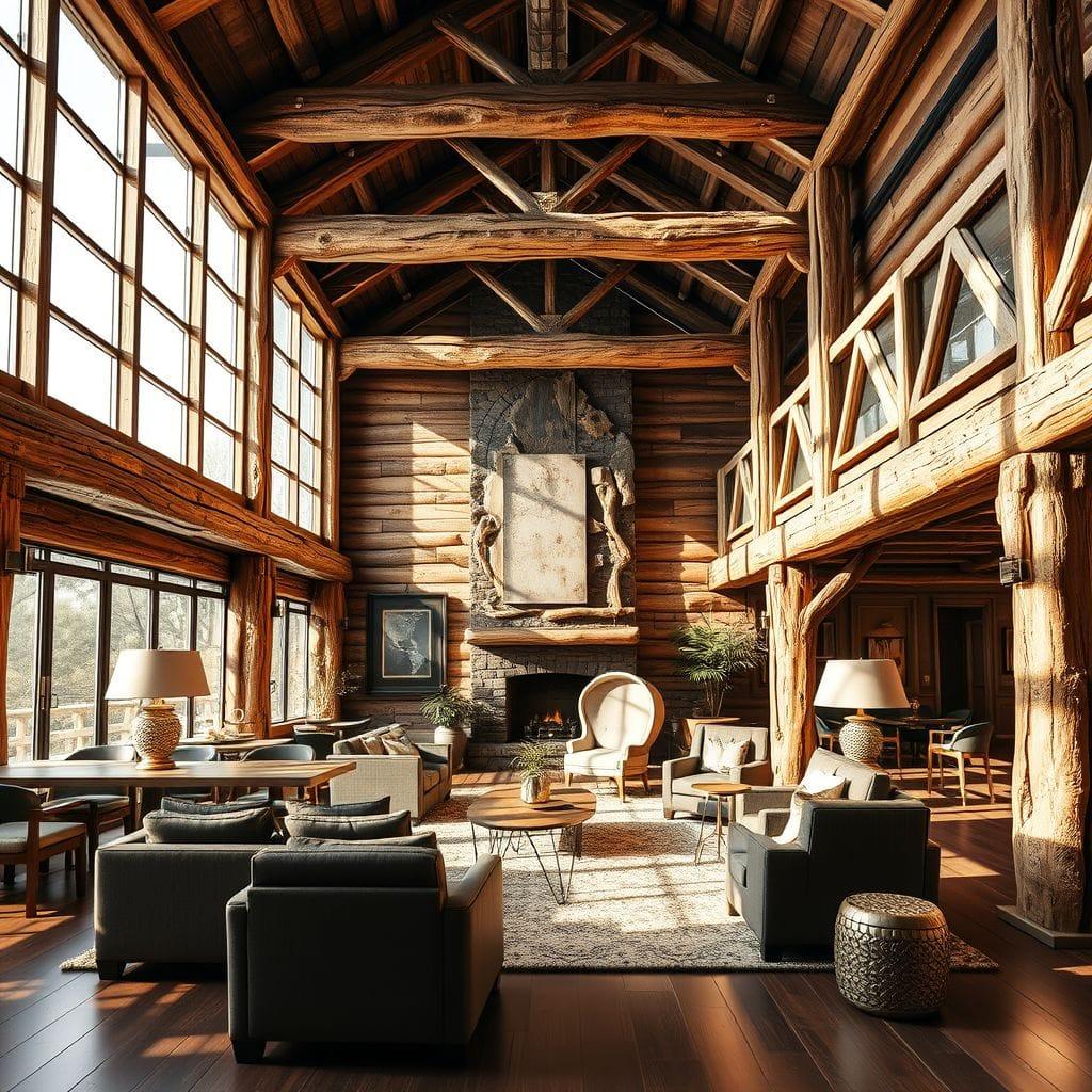 Rustic Hotel Lobby design example 1