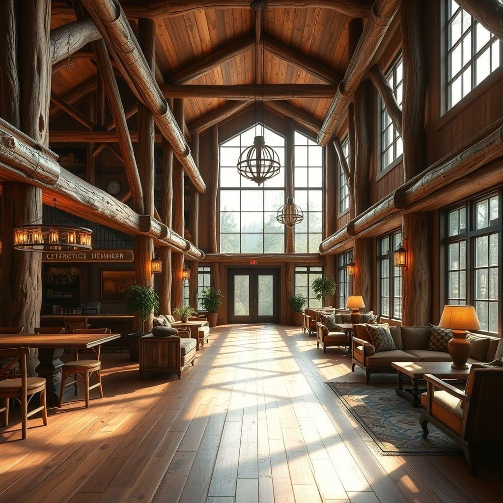 Rustic Hotel Lobby design example 2