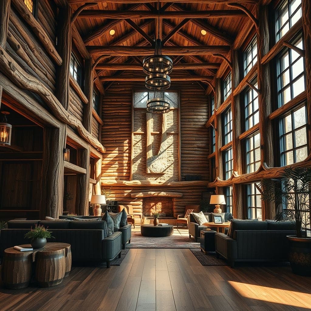Rustic Hotel Lobby design example 3