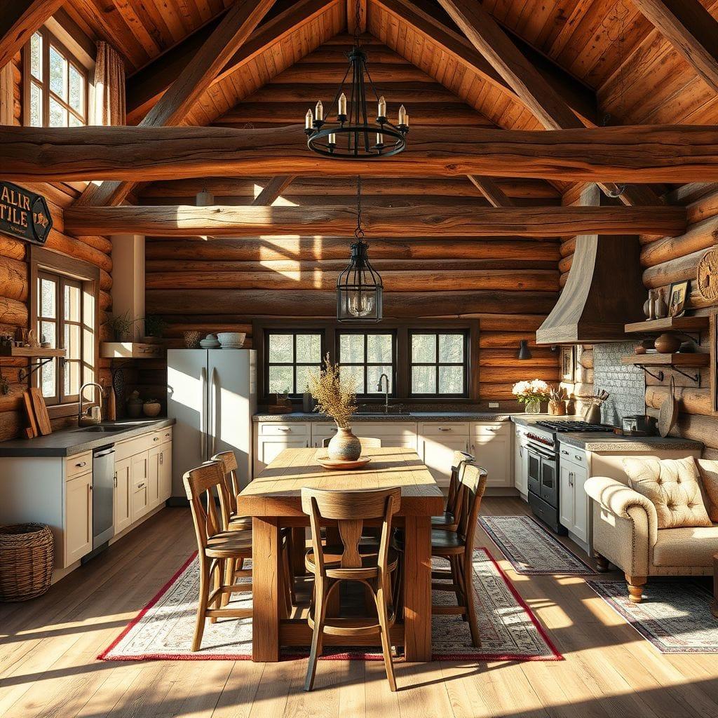 Rustic Kitchen Living Combo design example 1