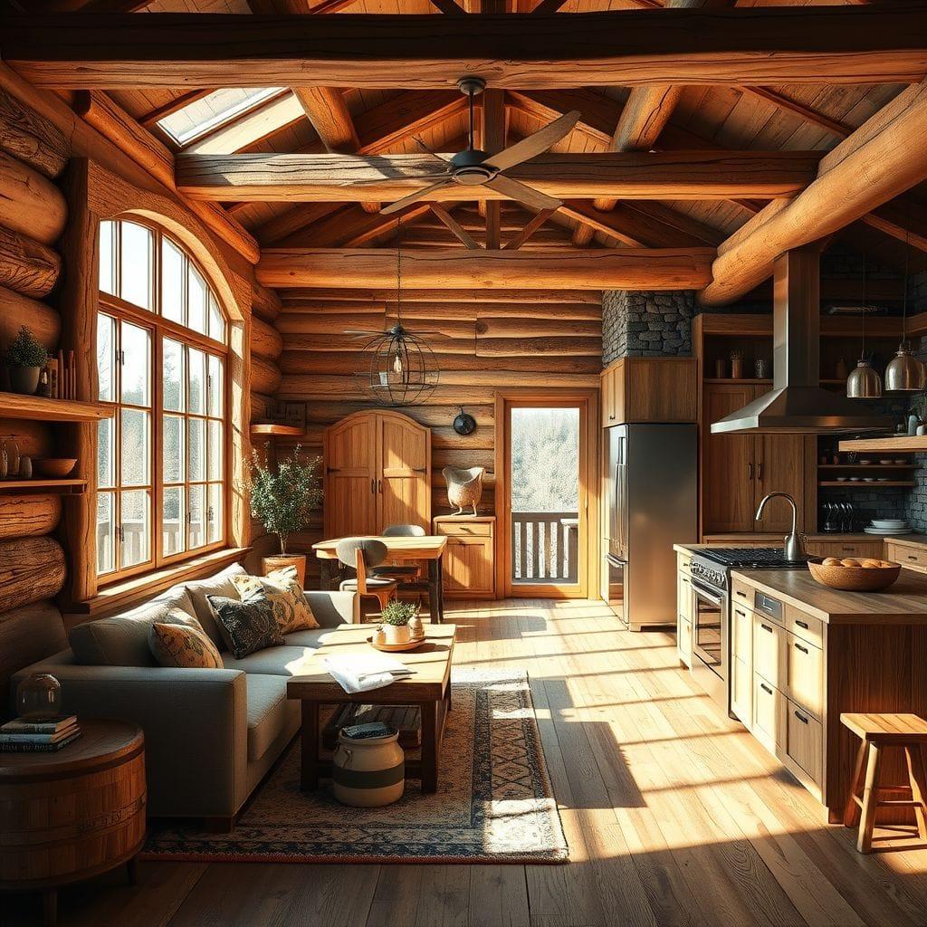 Rustic Kitchen Living Combo design example 2