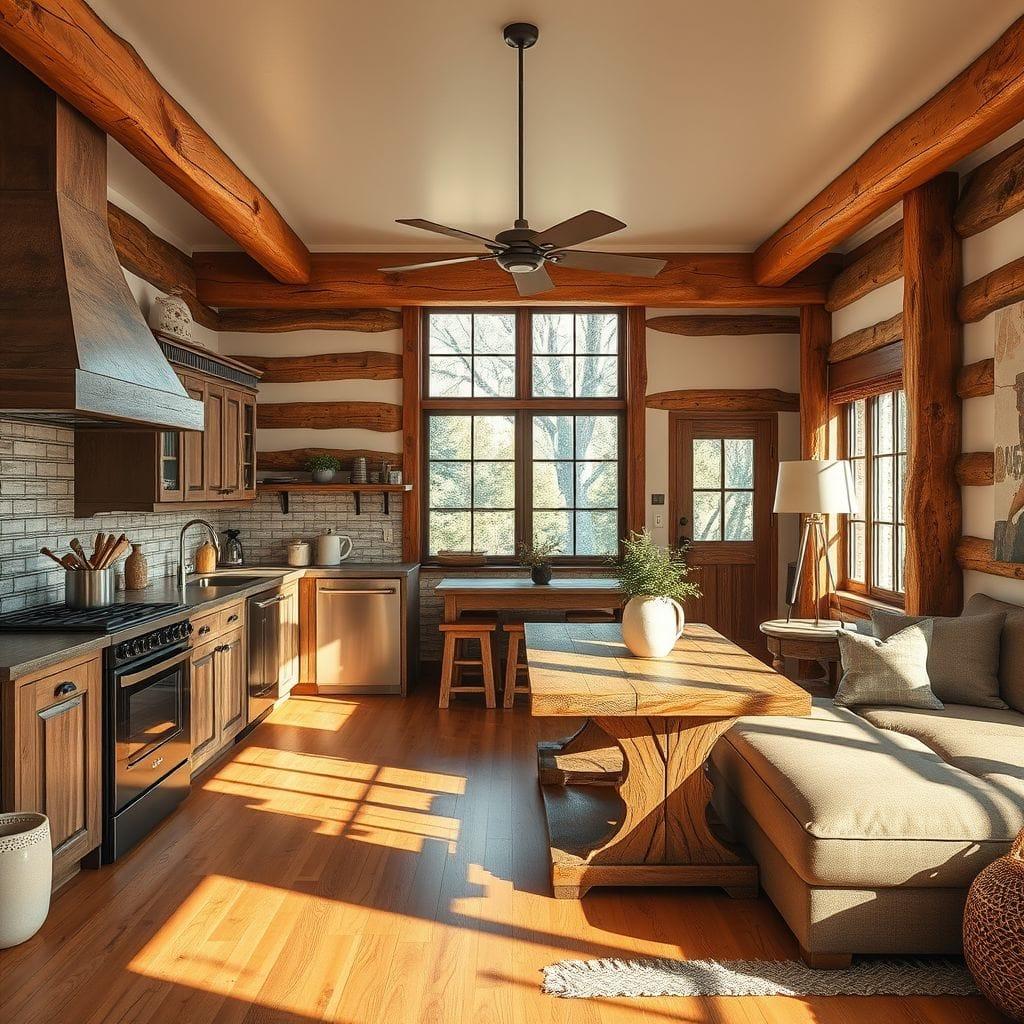 Rustic Kitchen Living Combo design example 4