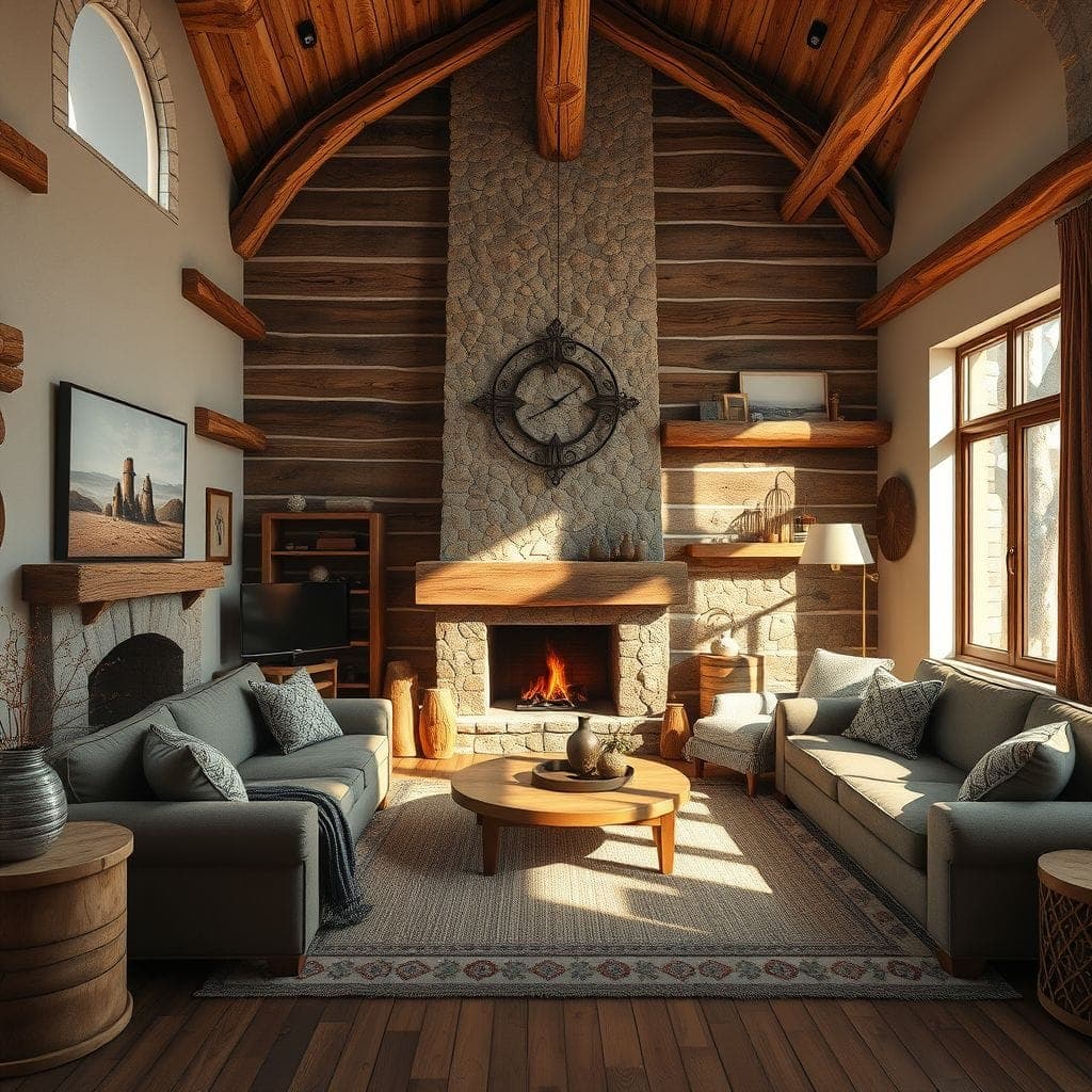 Rustic Living Room design example 4