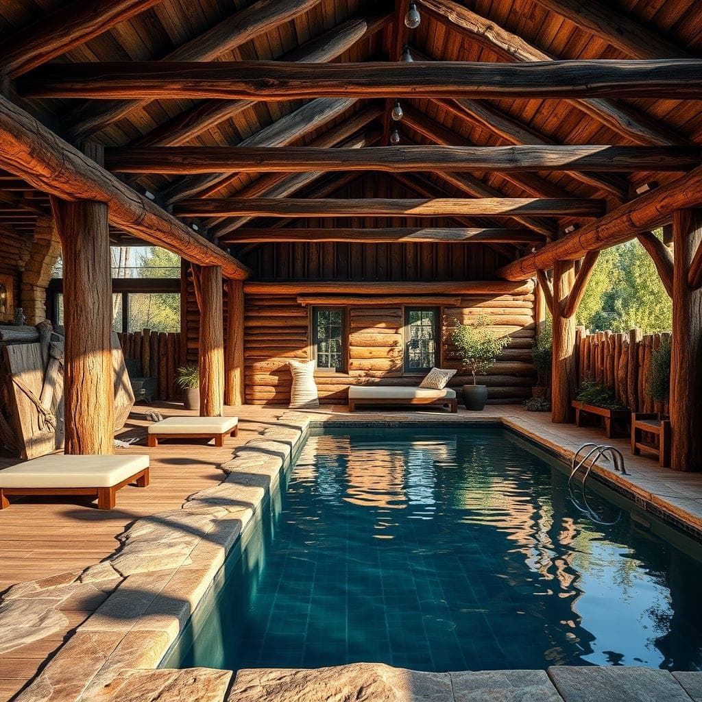 Rustic Outdoor Pool Area design example 1