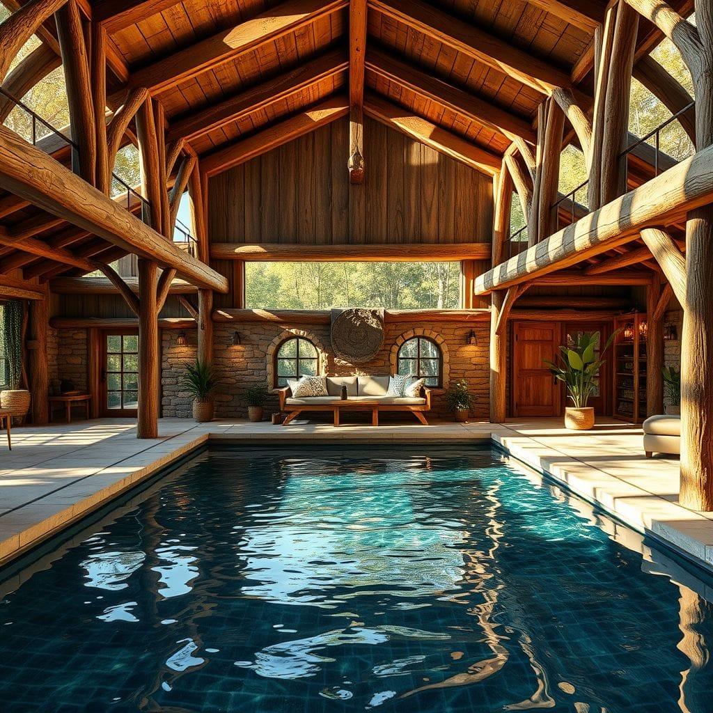 Rustic Outdoor Pool Area design example 3