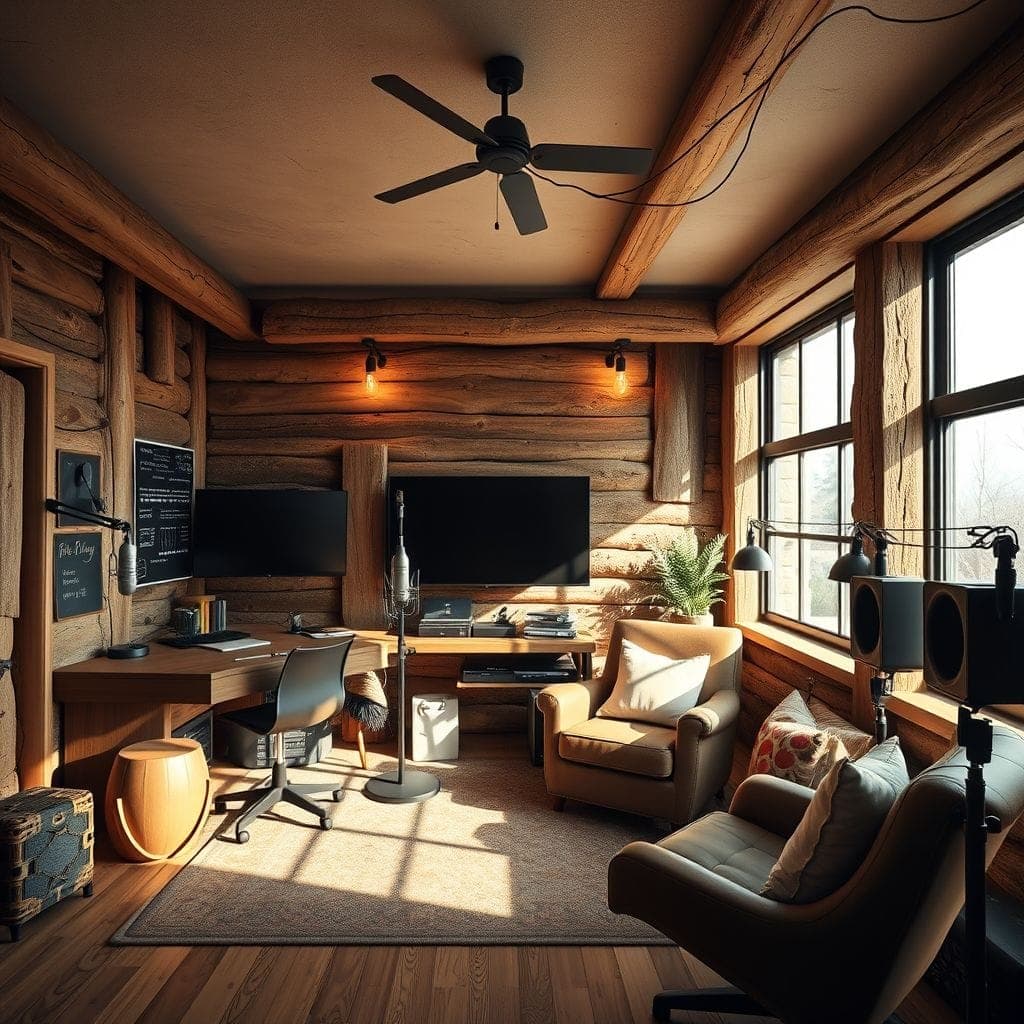 Rustic Podcast Studio design example 4