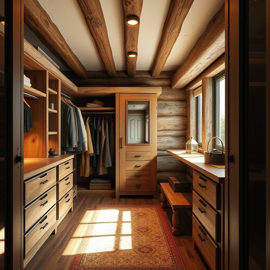 Rustic Walk-in Closet design example 1