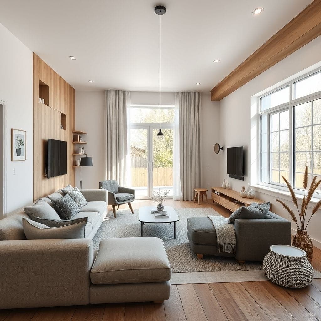 Scandinavian Entertainment Room design example 2