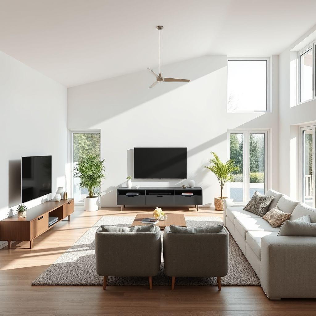 Scandinavian Entertainment Room design example 3