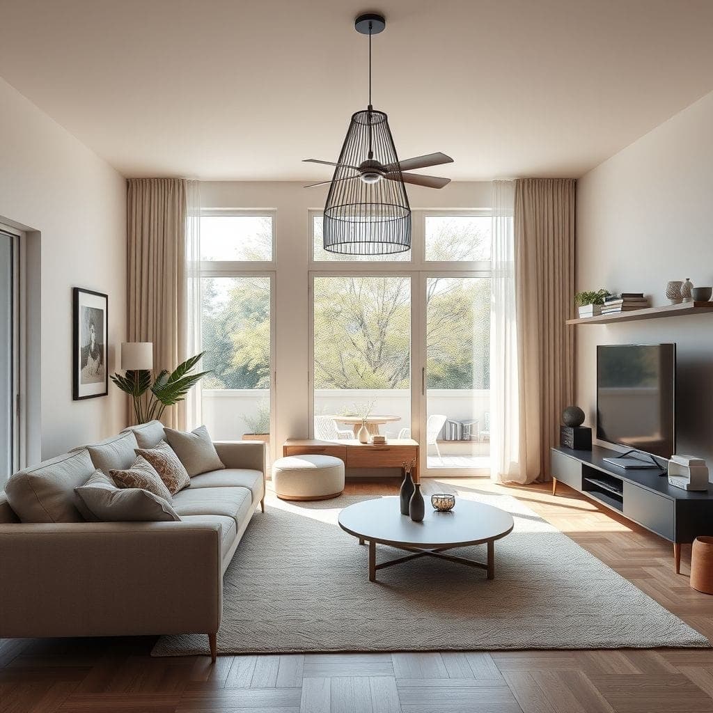 Scandinavian Entertainment Room design example 4