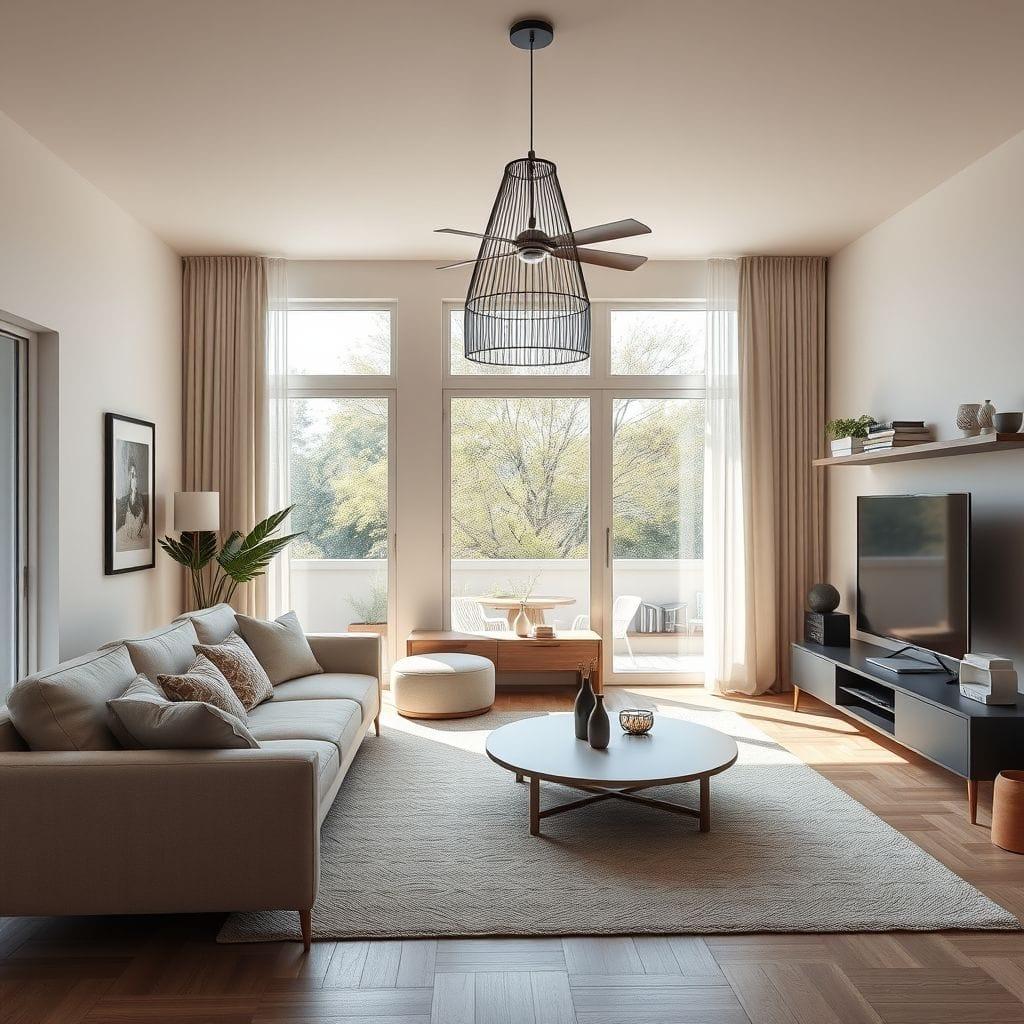 Scandinavian Entertainment Room design example 4