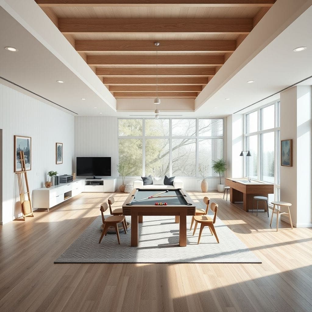 Scandinavian Game Room design example 2