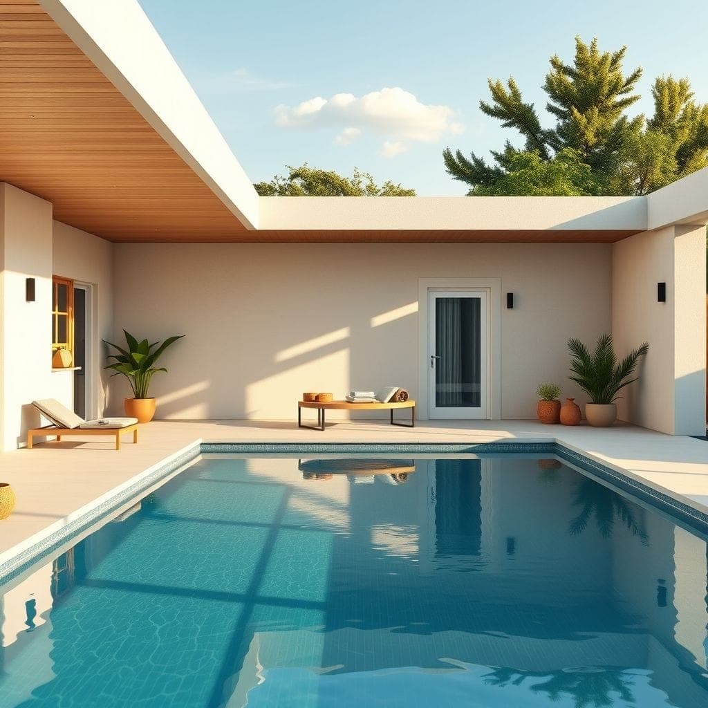 Scandinavian Outdoor Pool Area design example 2