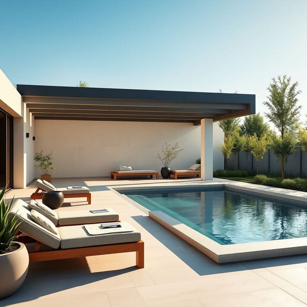 Scandinavian Outdoor Pool Area design example 3