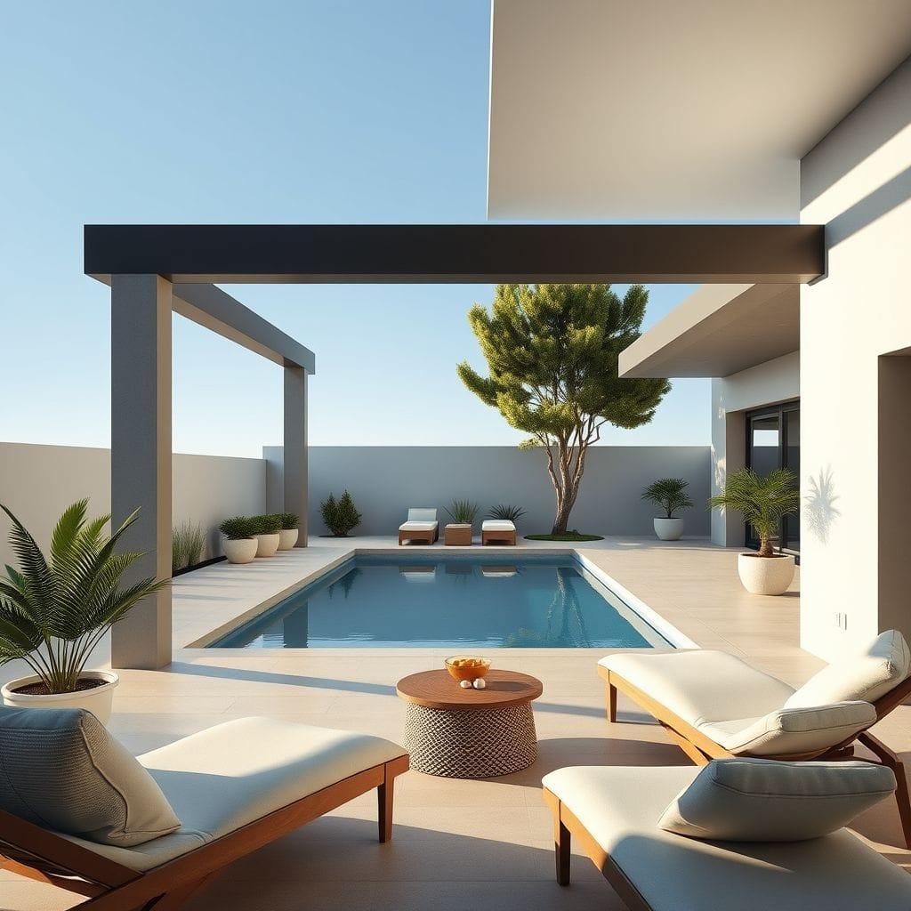 Scandinavian Outdoor Pool Area design example 4