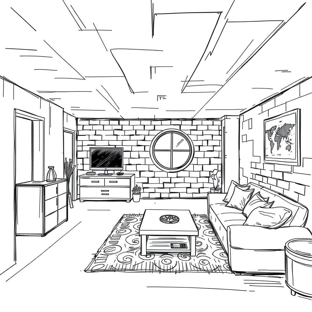 Sketch Basement design example 2