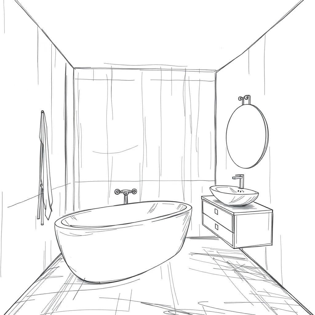 Sketch Bathroom design example 1