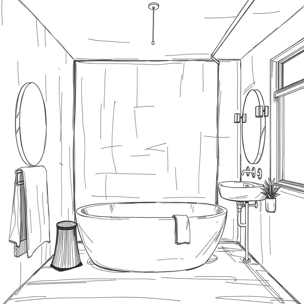 Sketch Bathroom design example 2