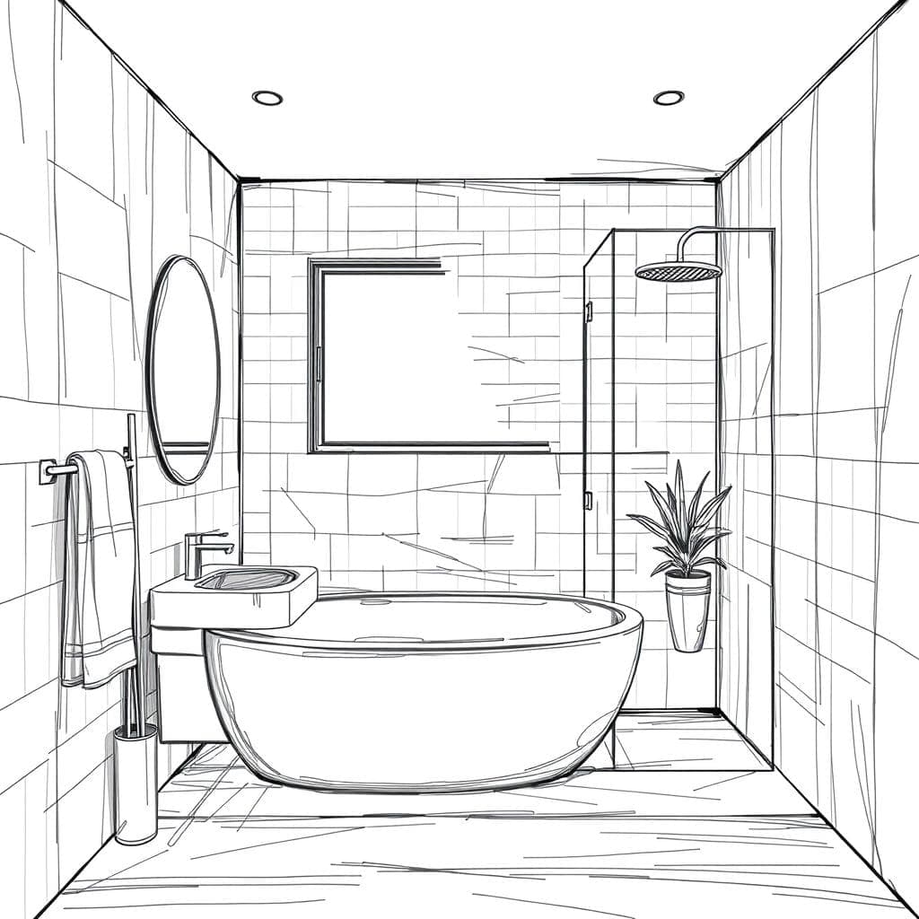 Sketch Bathroom design example 3