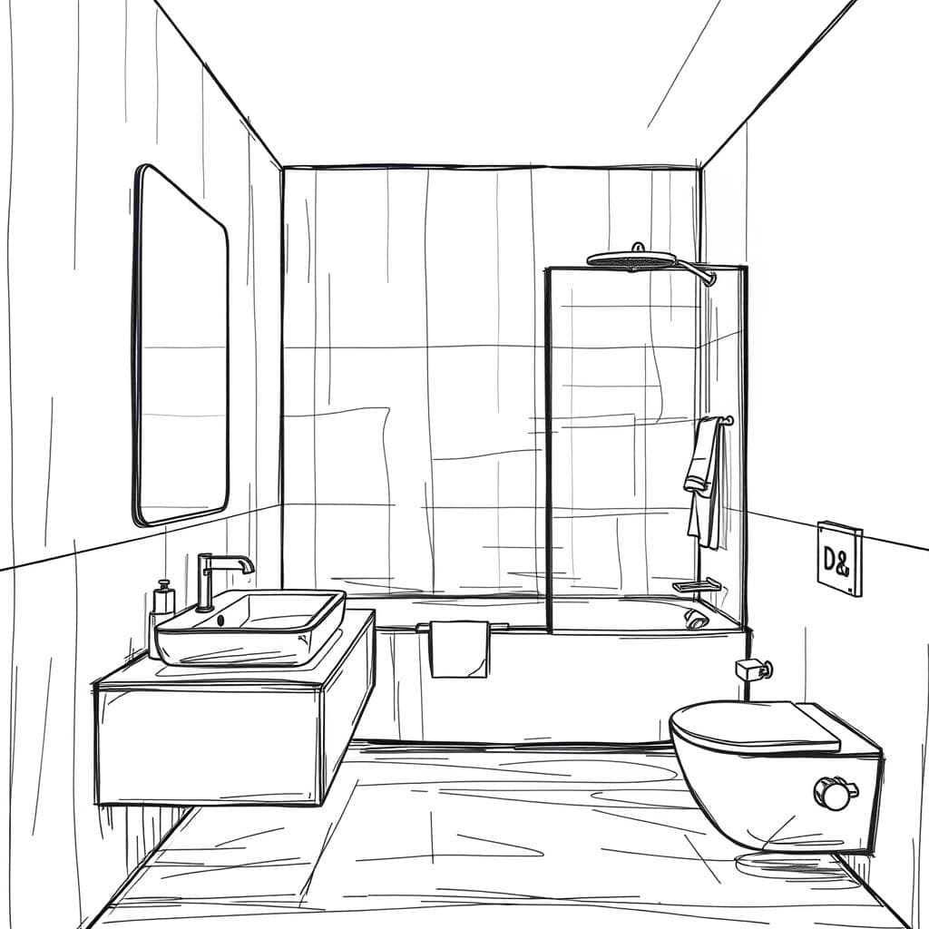 Sketch Bathroom design example 4