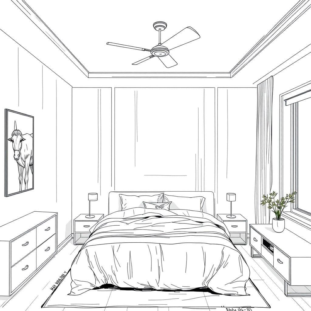 Sketch Bedroom design example 1