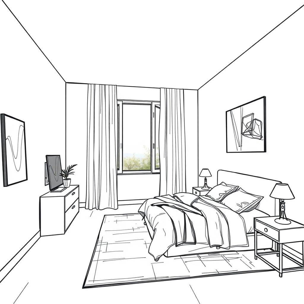 Sketch Bedroom design example 2