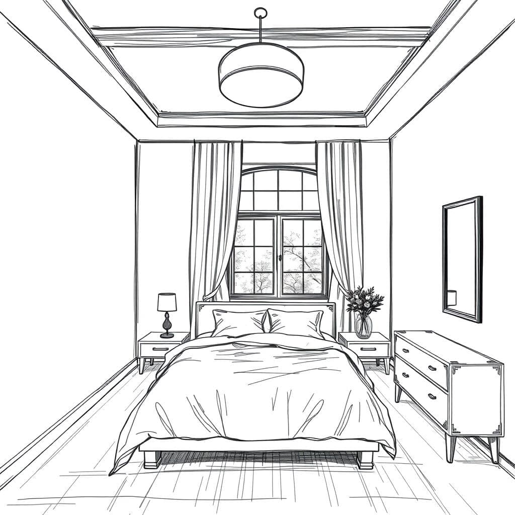 Sketch Bedroom design example 3