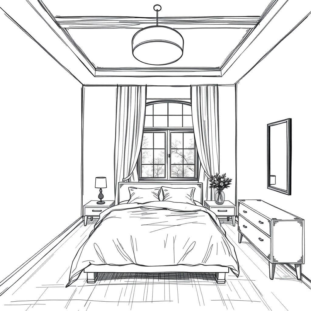 Sketch Bedroom design example 3