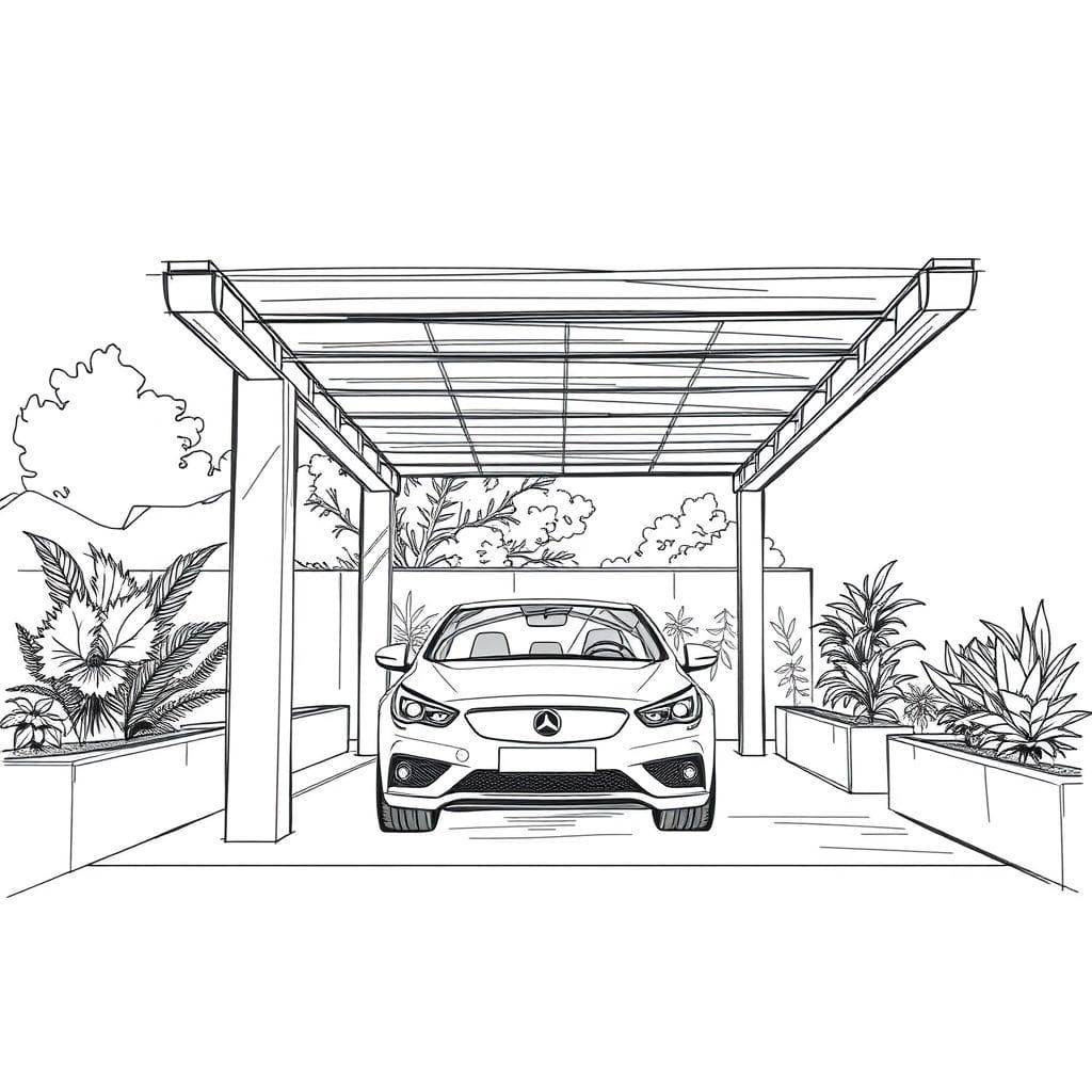 Sketch Carport design example 1