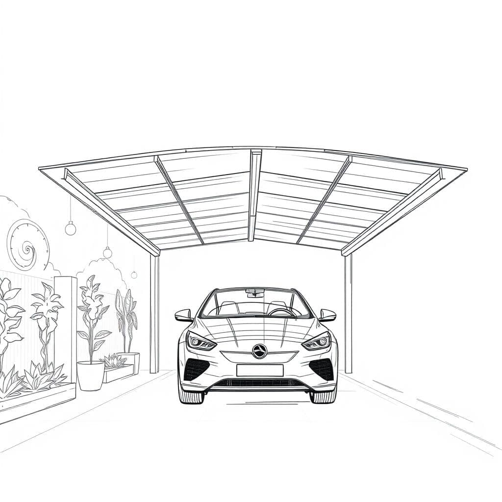 Sketch Carport design example 4