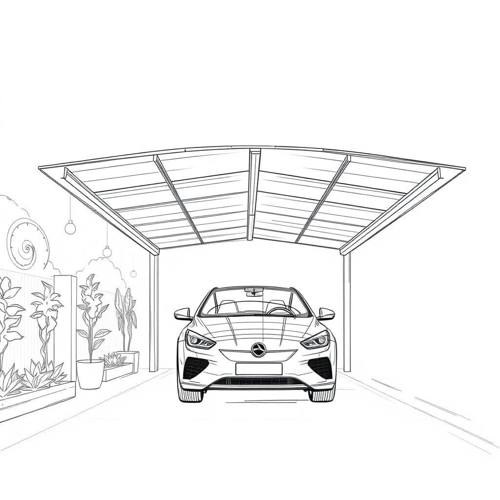 Sketch Carport design example 4