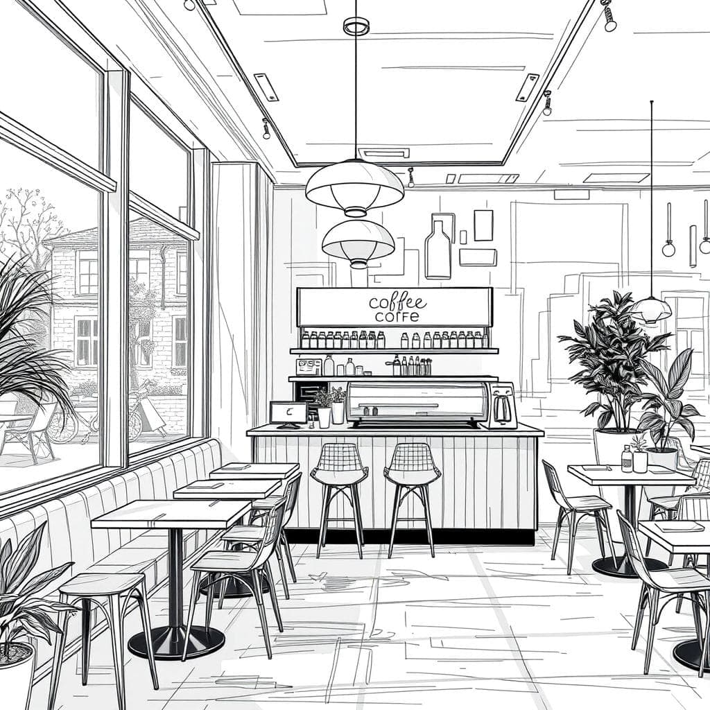 Sketch Coffee Shop design example 1