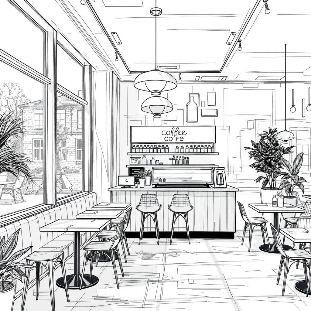 Sketch Coffee Shop design example 1
