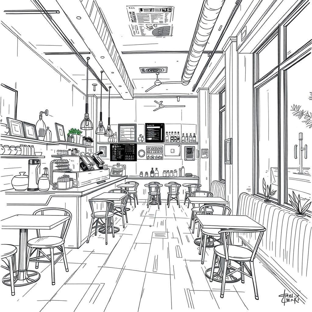 Sketch Coffee Shop design example 3