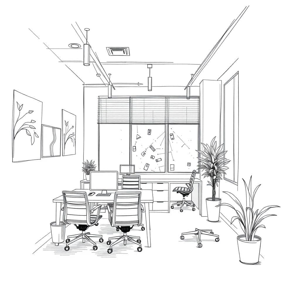 Sketch Coworking Space design example 1