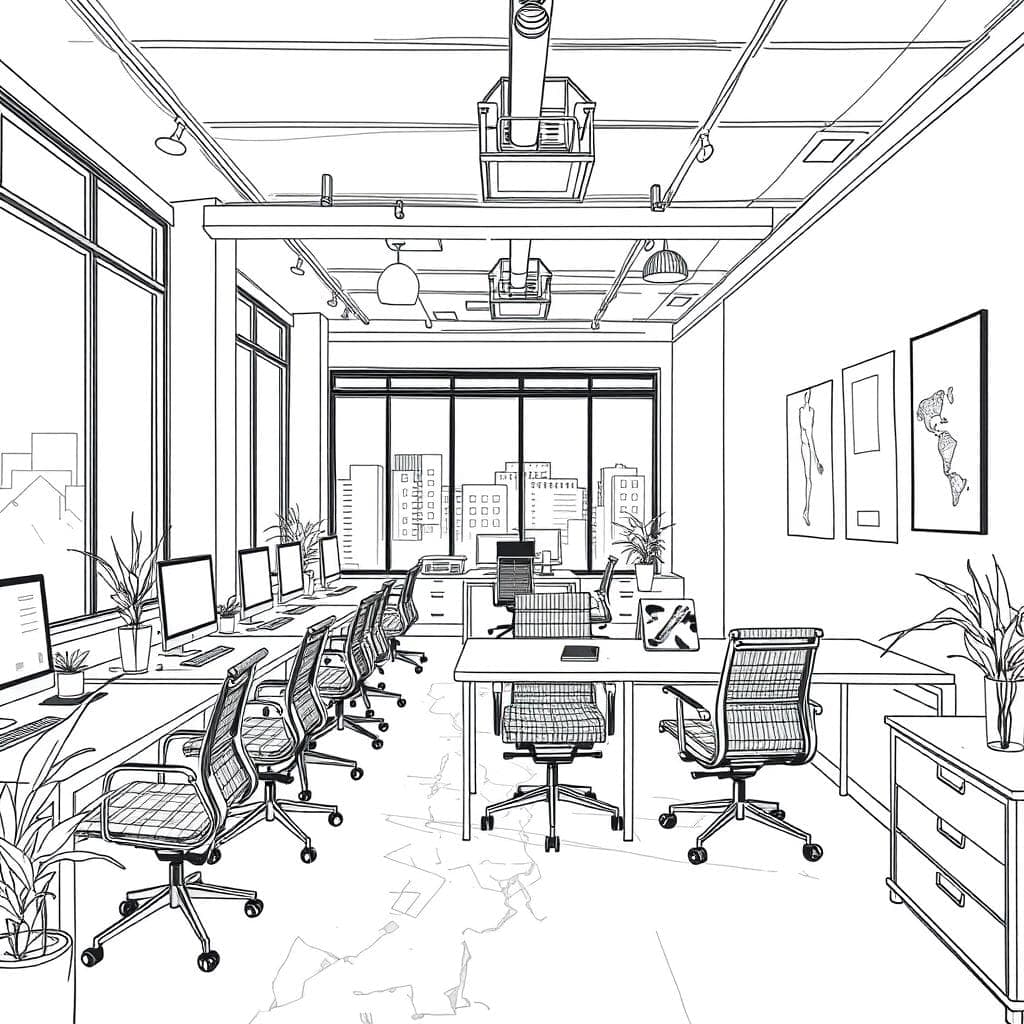 Sketch Coworking Space design example 2