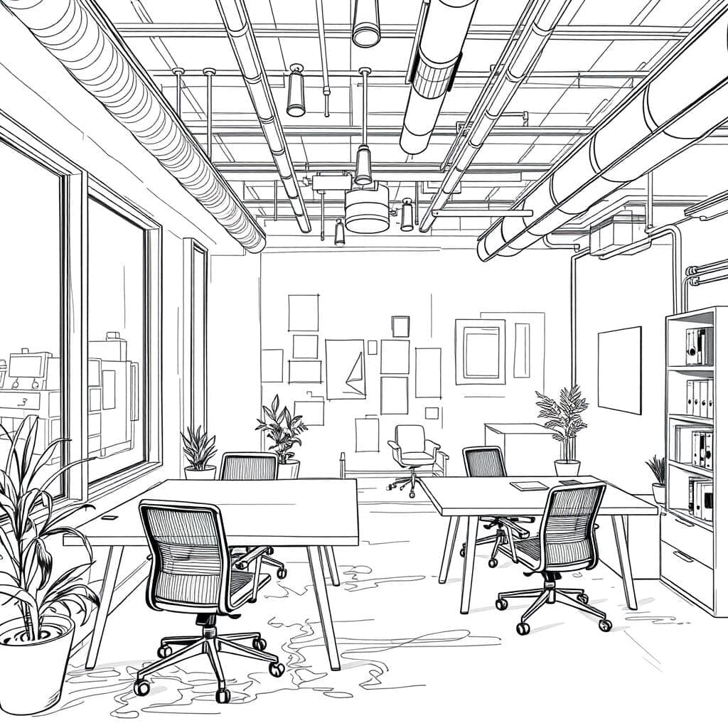 Sketch Coworking Space design example 3