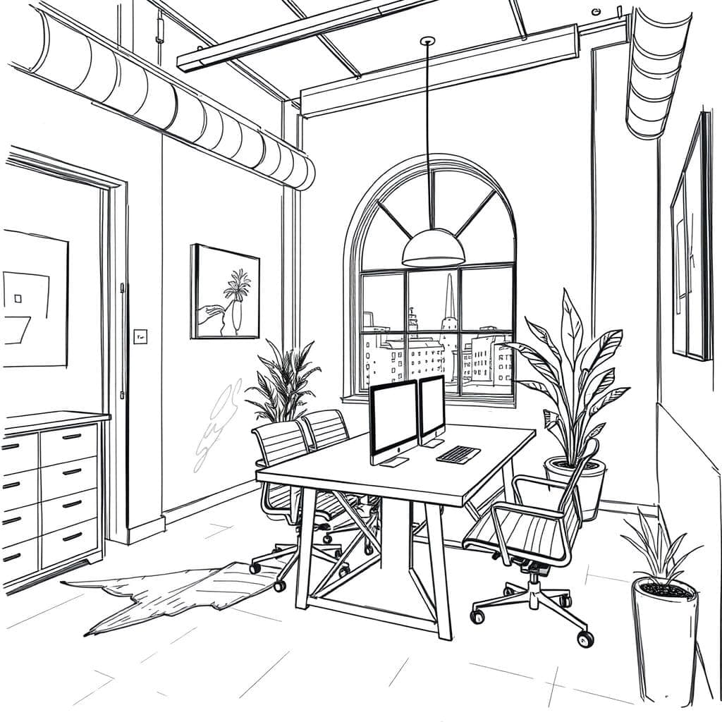 Sketch Coworking Space design example 4