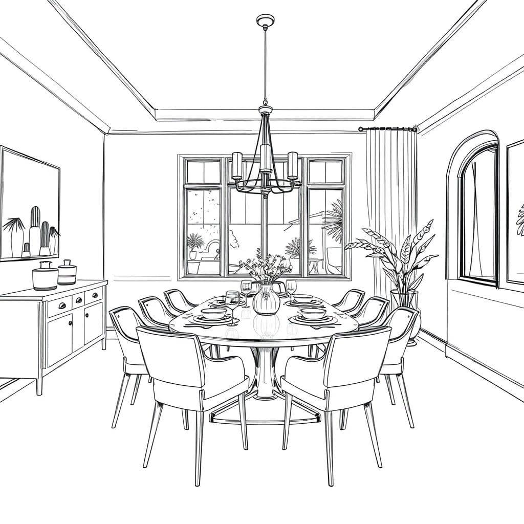 Sketch Dining Room design example 2