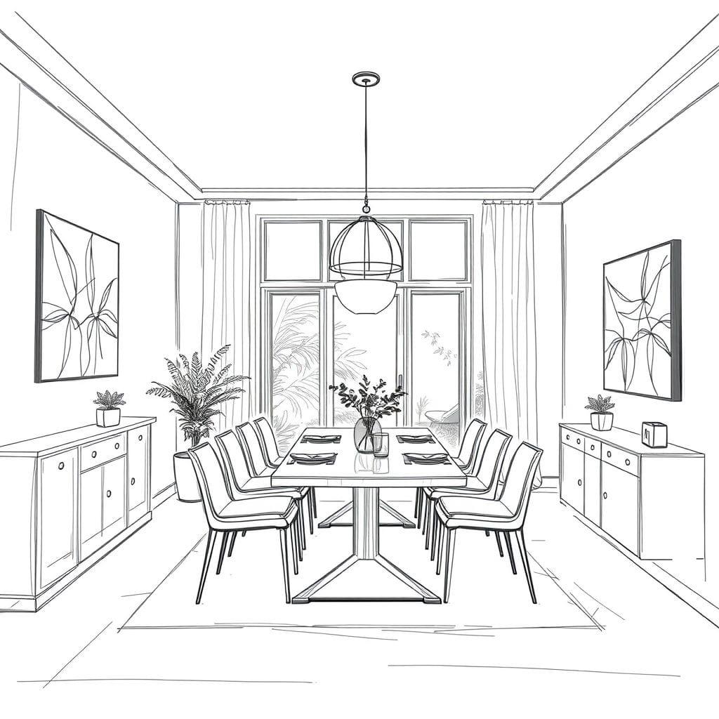 Sketch Dining Room design example 3