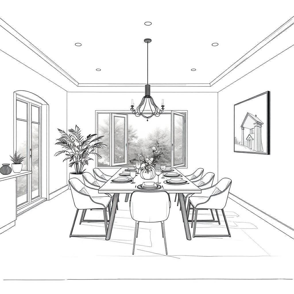 Sketch Dining Room design example 4