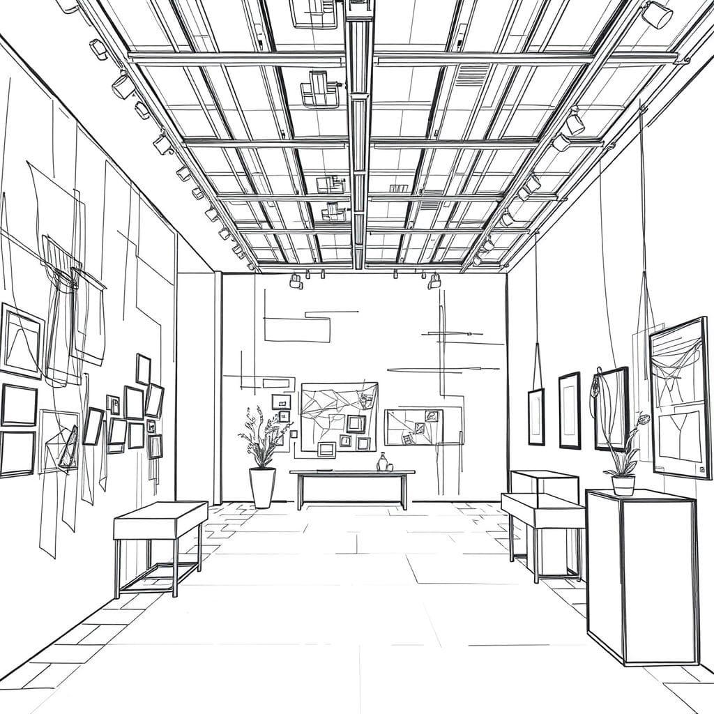 Sketch Exhibition Space design example 1